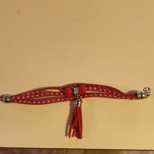 Red Beaded Bracelet with Tassel